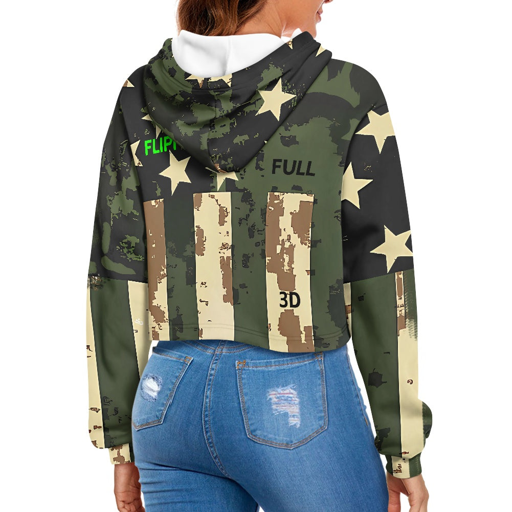 Sudadera Corta con Capucha FLIPI FULL 3D | Moda Estadounidense.