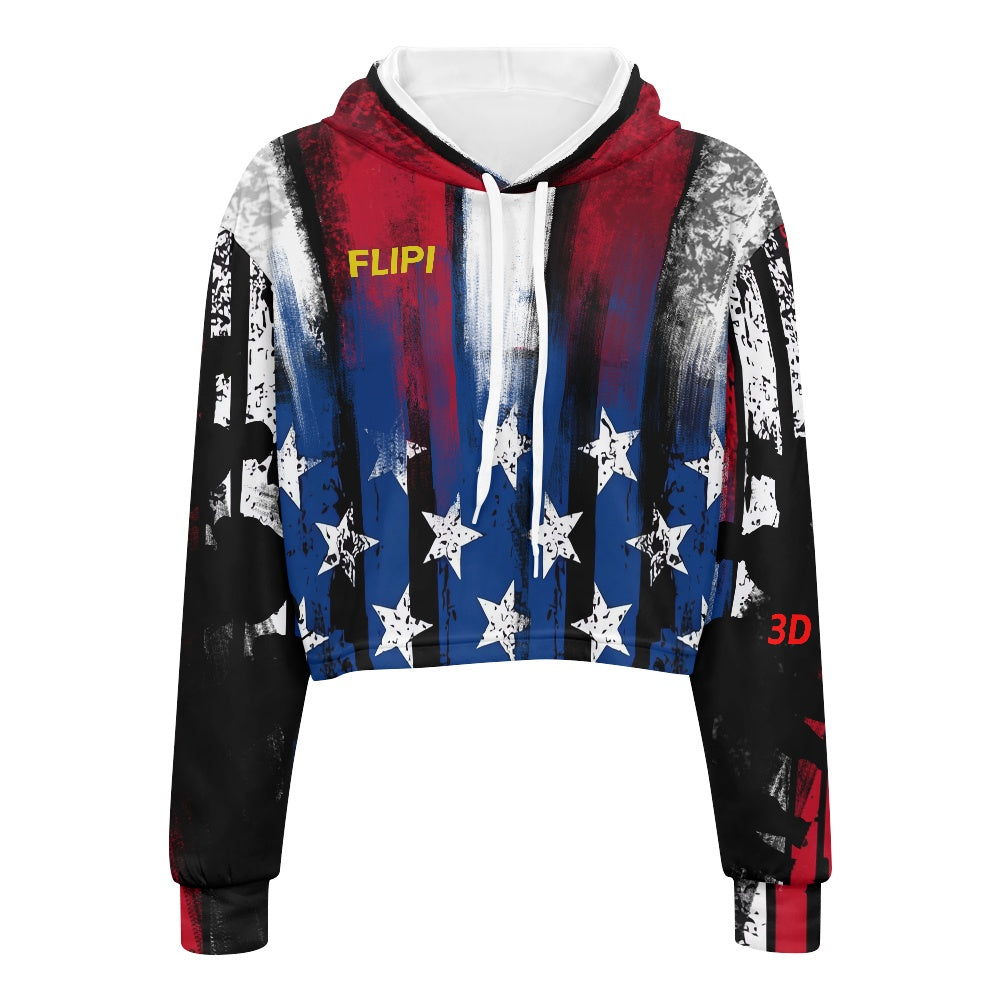Sudadera Corta con Capucha FLIPI FULL 3D | Moda Estadounidense.