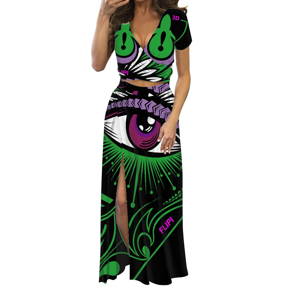 Traje Largo - Mujer 2025 | Vintage Urbano - Diseños FLIPI FULL 3D Ligero y Transpirable.