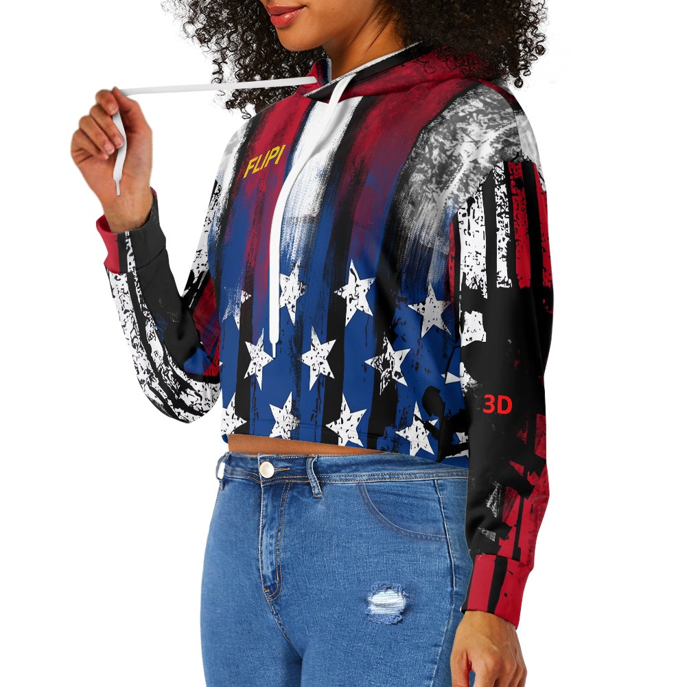 Sudadera Corta con Capucha FLIPI FULL 3D | Moda Estadounidense.