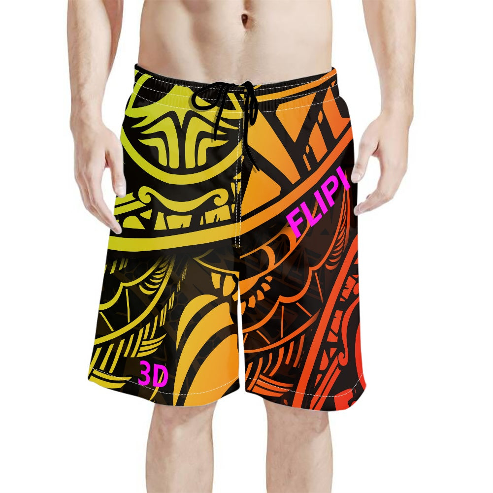 Pantalones cortos de playa para hombre con estampado integral 3D FLIPI, moda 2024 Versátil, Deportivo.Envío 0.00 $.