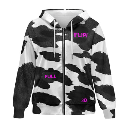 Sudadera Holgada con Cremallera y Capucha para Mujer | Marca **FLIPI FULL 3D** Nuevos Diseños - 2025 | Envíos Gratis en **FLIPISHOP.COM**