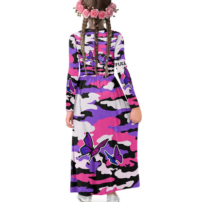 Vestido de Manga Larga para Niñas | Camuflaje Rosa - Nuevos Diseños - 2025 **FLIPI FULL 3D** | Envío Gratis **FLIPISHOP.COM**