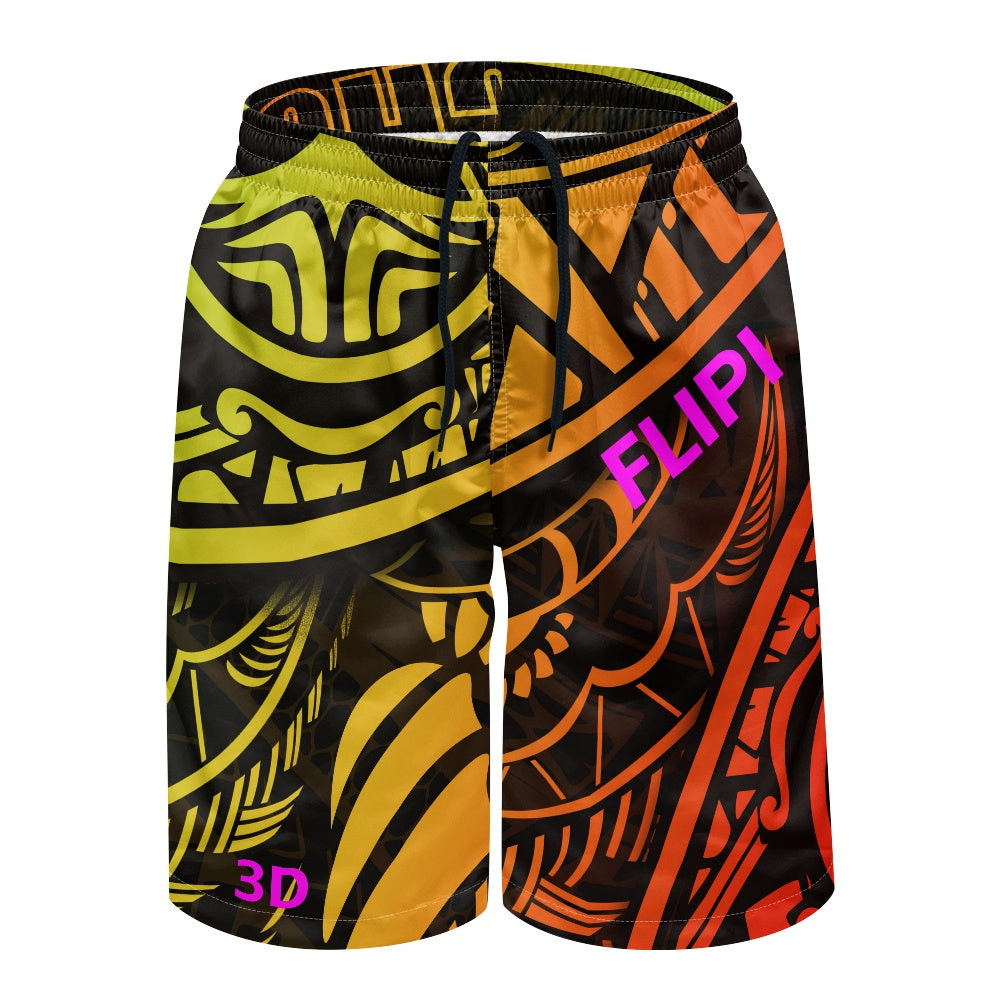 Pantalones cortos de playa para hombre con estampado integral 3D FLIPI, moda 2024 Versátil, Deportivo.Envío 0.00 $.