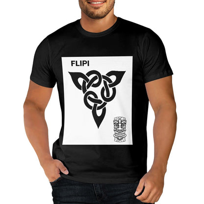 Camiseta negra de algodón puro (personalizada en 2D en la parte delantera y trasera), Marca FLIPI 3D , moda deportiva y versátil, envío 0.00 $.