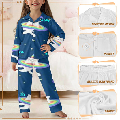 Conjunto de pijama | Manga Larga con Botones para Niños Unisex **FLIPI FULL 3D** | Comodidad Nocturna | Envíos Gratis **FLIPISHOP.COM**