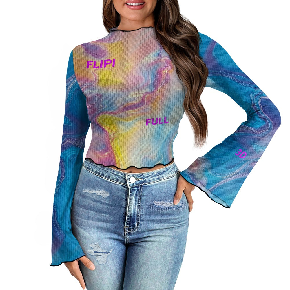 Blusa de Manga Acampanada para Mujer | Moda Elegante **FLIPI FULL 3D** 2025 | Envíos Gratis en **FLIPISHOP.COM**