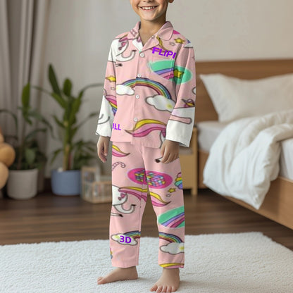 Conjunto de pijama | Manga Larga con Botones para Niños Unisex **FLIPI FULL 3D** | Comodidad Nocturna | Envíos Gratis **FLIPISHOP.COM**