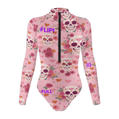 Body de Manga Larga con Cremallera Delantera **FLIPI FULL 3D** | Elegancia y Comodidad | Envío Gratis en **FLIPISHOP.COM**