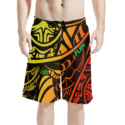 Pantalones cortos de playa para hombre con estampado integral 3D FLIPI, moda 2024 Versátil, Deportivo.Envío 0.00 $.