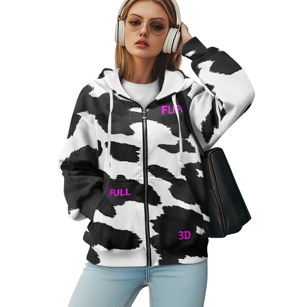 Sudadera Holgada con Cremallera y Capucha para Mujer | Marca **FLIPI FULL 3D** Nuevos Diseños - 2025 | Envíos Gratis en **FLIPISHOP.COM**