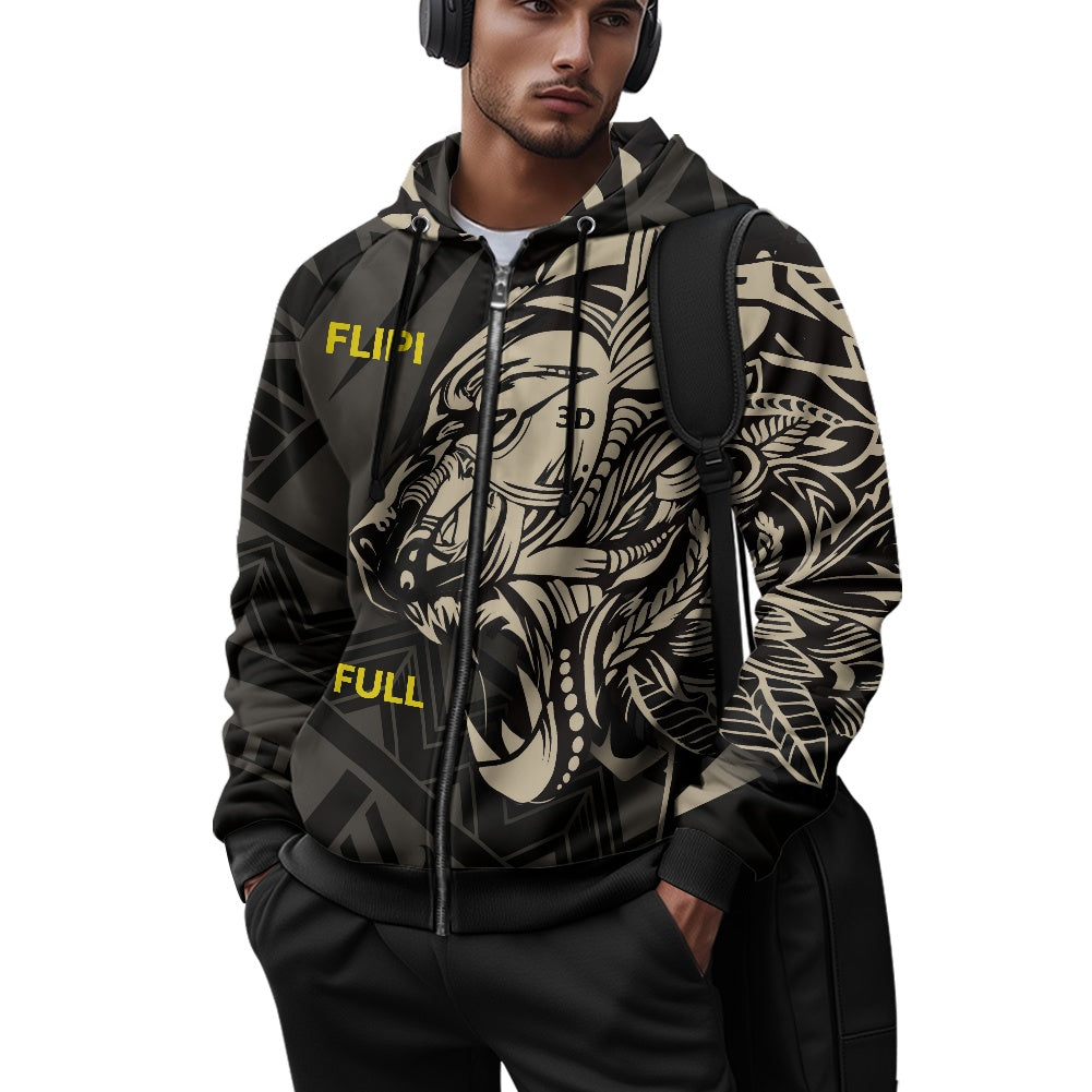 Sudadera Térmica | Capucha y Cremallera para Hombre | Moda **FLIPI FULL 3D** Disfruta - 2025 | Manga Larga, Alta Calidad | Envío Gratis en **FLIPISHOP.COM**