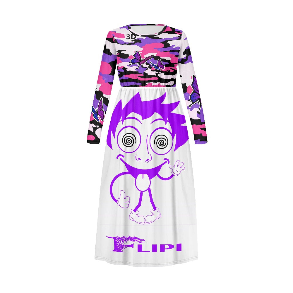 Vestido de Manga Larga para Niñas | Camuflaje Rosa - Nuevos Diseños - 2025 **FLIPI FULL 3D** | Envío Gratis **FLIPISHOP.COM**