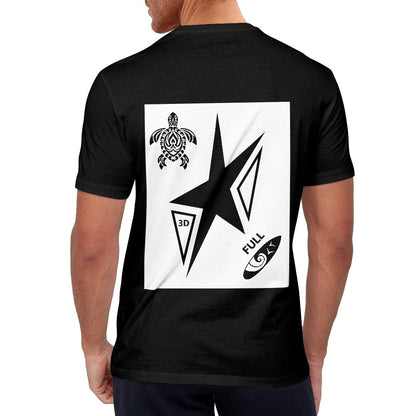 Camiseta negra de algodón puro (personalizada en 2D en la parte delantera y trasera), Marca FLIPI 3D , moda deportiva y versátil, envío 0.00 $.