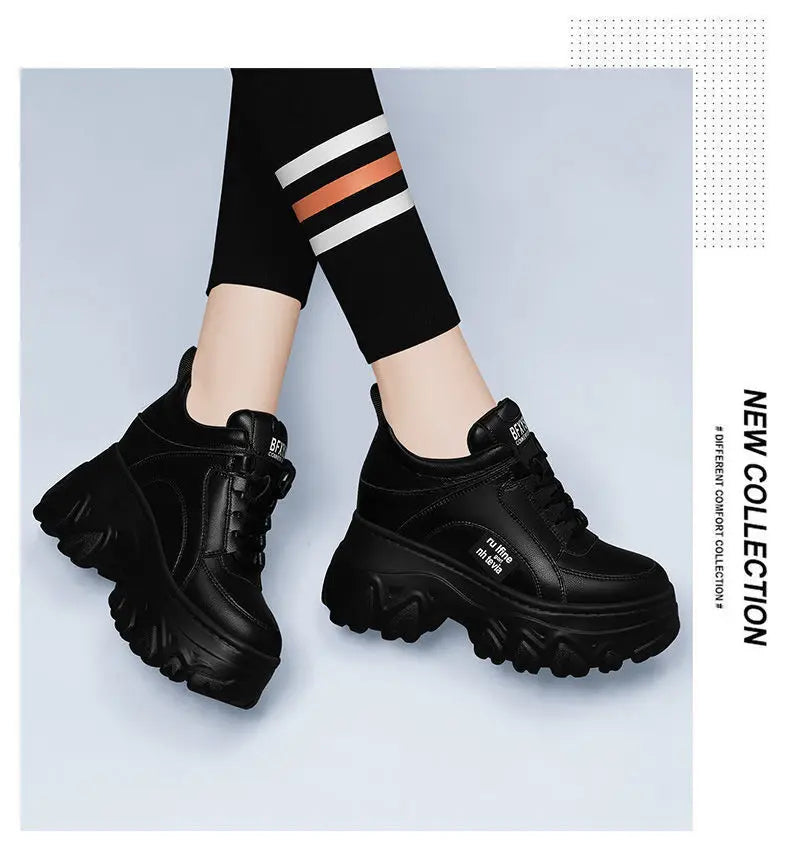 Zapatillas de deporte de moda versátiles con cordones, botas de nieve con plataforma, botas de invierno para mujer, zapatos cálidos de felpa para mujer.Envío 0.00 $.