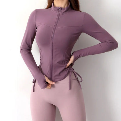 Chaqueta Deportiva de Nailon para Mujer | Camiseta de Yoga con Orificio para el Pulgar | Envío Gratis en **FLIPISHOP.COM**