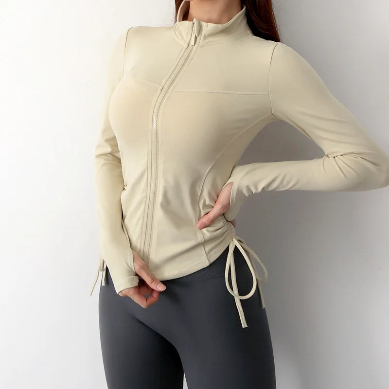 Chaqueta Deportiva de Nailon para Mujer | Camiseta de Yoga con Orificio para el Pulgar | Envío Gratis en **FLIPISHOP.COM**