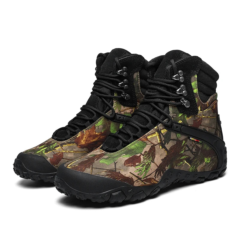 Botas de senderismo para hombre, impermeables, con diseño de árbol, camuflaje biónico, botas tácticas de montaña para escalada, para mujer, deportes al aire libre, acampada y trekking