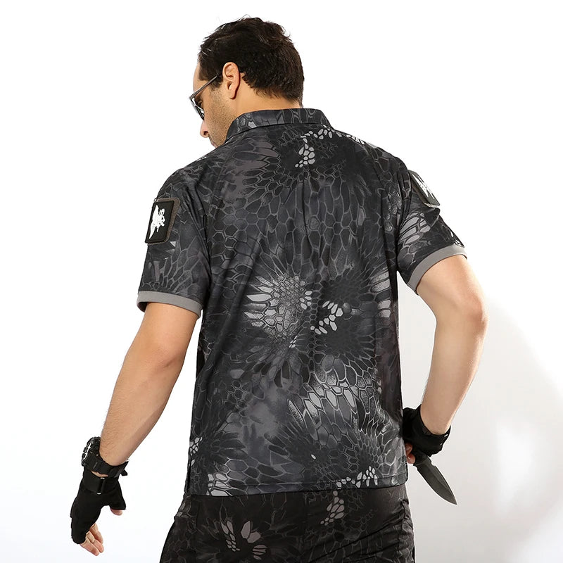 Camiseta táctica de secado rápido de verano para hombre camuflaje al aire libre camisa de ocio manga corta multicam mandrágora negra camisetas de camuflaje equipo