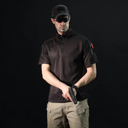 Camisa táctica de manga corta para hombres y mujeres, de camuflaje, para caza y pesca, ropa deportiva para exteriores, para acampar, de secado rápido, para verano