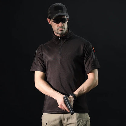 Camisa táctica de manga corta para hombres y mujeres, de camuflaje, para caza y pesca, ropa deportiva para exteriores, para acampar, de secado rápido, para verano