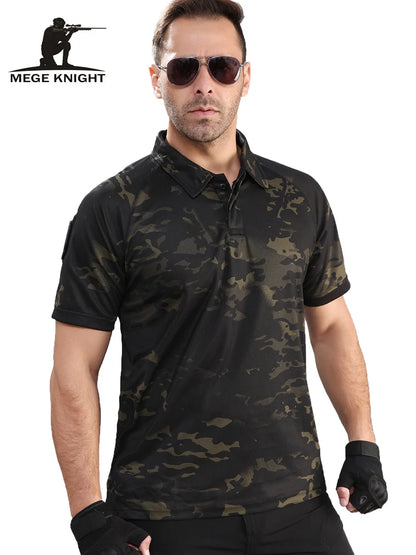 Camisa polo de verano para hombre, camisa informal de camuflaje militar, camisa corta táctica de gran tamaño