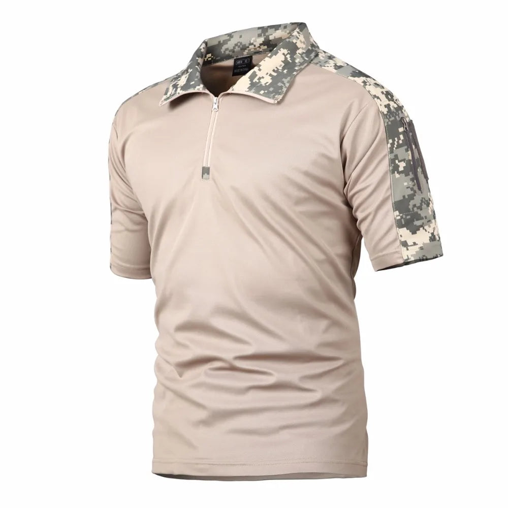 Camisa táctica de manga corta para hombres y mujeres, de camuflaje, para caza y pesca, ropa deportiva para exteriores, para acampar, de secado rápido, para verano