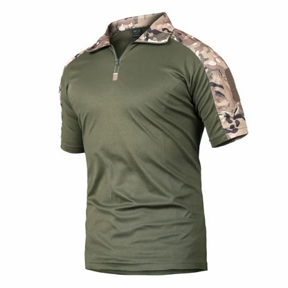 Camisa táctica de manga corta para hombres y mujeres, de camuflaje, para caza y pesca, ropa deportiva para exteriores, para acampar, de secado rápido, para verano