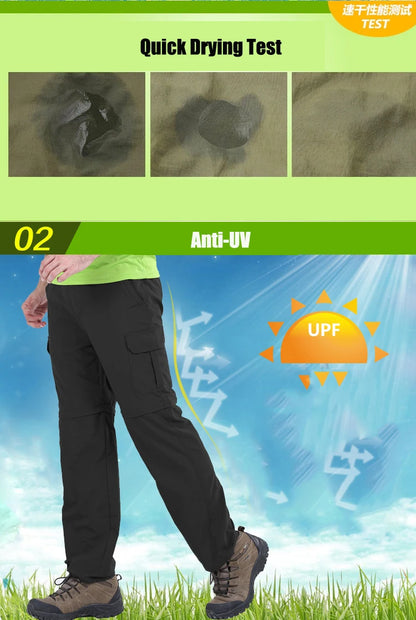 Pantalones de Senderismo Extraíbles de Secado Rápido para Hombre | Pantalones Transpirables y Impermeables para Deportes al Aire Libre | Envío Gratis en **FLIPISHOP.COM**