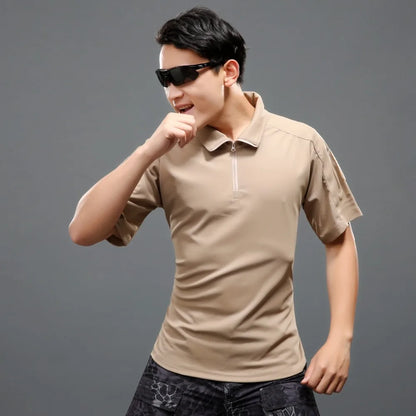 Camisa táctica de manga corta para hombres y mujeres, de camuflaje, para caza y pesca, ropa deportiva para exteriores, para acampar, de secado rápido, para verano