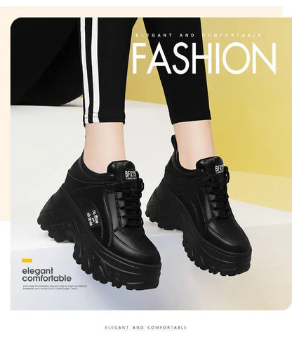 Zapatillas de deporte de moda versátiles con cordones, botas de nieve con plataforma, botas de invierno para mujer, zapatos cálidos de felpa para mujer.Envío 0.00 $.