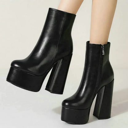 Botas Altas hasta la Rodilla para Mujer | Color Negro y Plateado con Plataforma y Tacón Alto | Estilo Moderno y Sofisticado | Envío Gratis en **FLIPISHOP.COM**