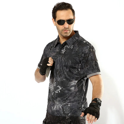 Camiseta táctica de secado rápido de verano para hombre camuflaje al aire libre camisa de ocio manga corta multicam mandrágora negra camisetas de camuflaje equipo