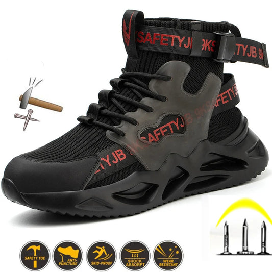 Botas de seguridad para hombre 2021, botas de trabajo Ryder con punta de metal indestructibles, zapatillas de trabajo impermeables y transpirables con puntera de acero, Envío 0.00 $.