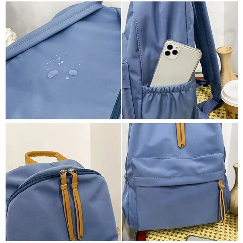 Mochila de ocio para mujer, nueva mochila de gran capacidad, para estudiantes, estilo japonés simplificado, estilo Harajuku, sólida, para adolescente