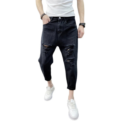 Pantalones Vaqueros Desgastados hasta los Tobillos para Hombre | Estilo Coreano y Casual | Envío Gratis en **FLIPISHOP.COM**