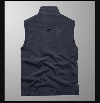 Chaleco de pesca para hombre, de talla grande 7XL 8XL, de secado rápido, para exteriores, para caza, viajes, gimnasio, jogging, deporte, sin mangas, chaqueta de malla