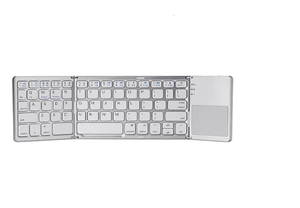 Estudiantes, Teclado de teléfono móvil inalámbrico plegable Teclado Bluetooth con panel táctil ultradelgado Teclado plegable recargable