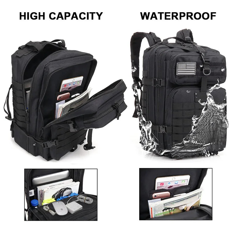 Mochila táctica militar para hombre, bolsa de viaje para acampar de 30 l/50 l, 1000 D, suministros militares para senderismo, deportes, trekking, escalada, bolsa impermeable, Envío 0.00 $.