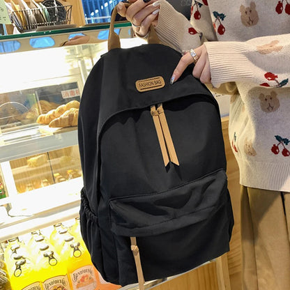 Mochila de ocio para mujer, nueva mochila de gran capacidad, para estudiantes, estilo japonés simplificado, estilo Harajuku, sólida, para adolescente