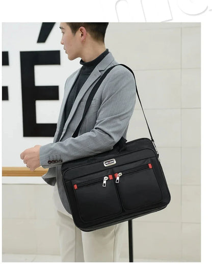 Maletín para hombre de gran capacidad Bolsa multifunción para portátil Oficina Bolso de mensajero de hombro masculino Bolso de mano de negocios