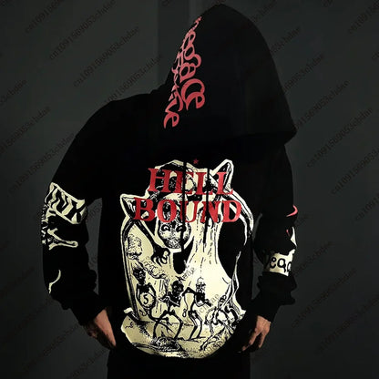 Sudadera con capucha con sudadera con capucha Y2K Vintage Punk Mummy Graphic para hombre Sudadera con capucha casual para adultos y niños