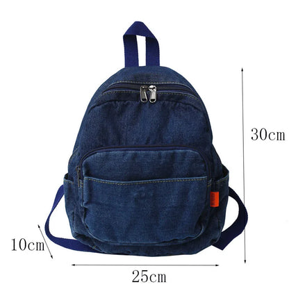 Mochila de jeans para mujer Mochila de día Vaqueros Mochila de estudiante Mochila escolar de viaje Bolsa de hombro