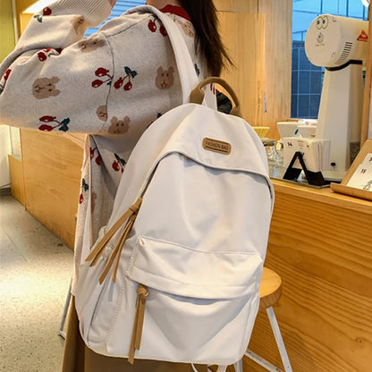 Mochila de ocio para mujer, nueva mochila de gran capacidad, para estudiantes, estilo japonés simplificado, estilo Harajuku, sólida, para adolescente