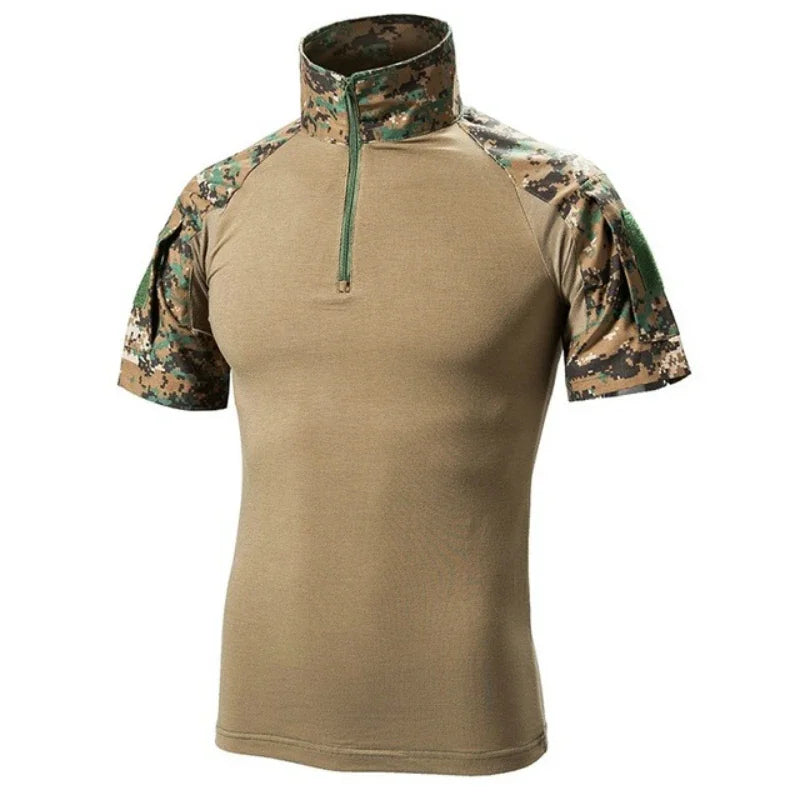 Camisetas tácticas para hombre, camisetas deportivas para exteriores, camisetas militares de secado rápido, camisa de manga corta, senderismo, caza, ropa de combate del ejército para hombre, transpirable