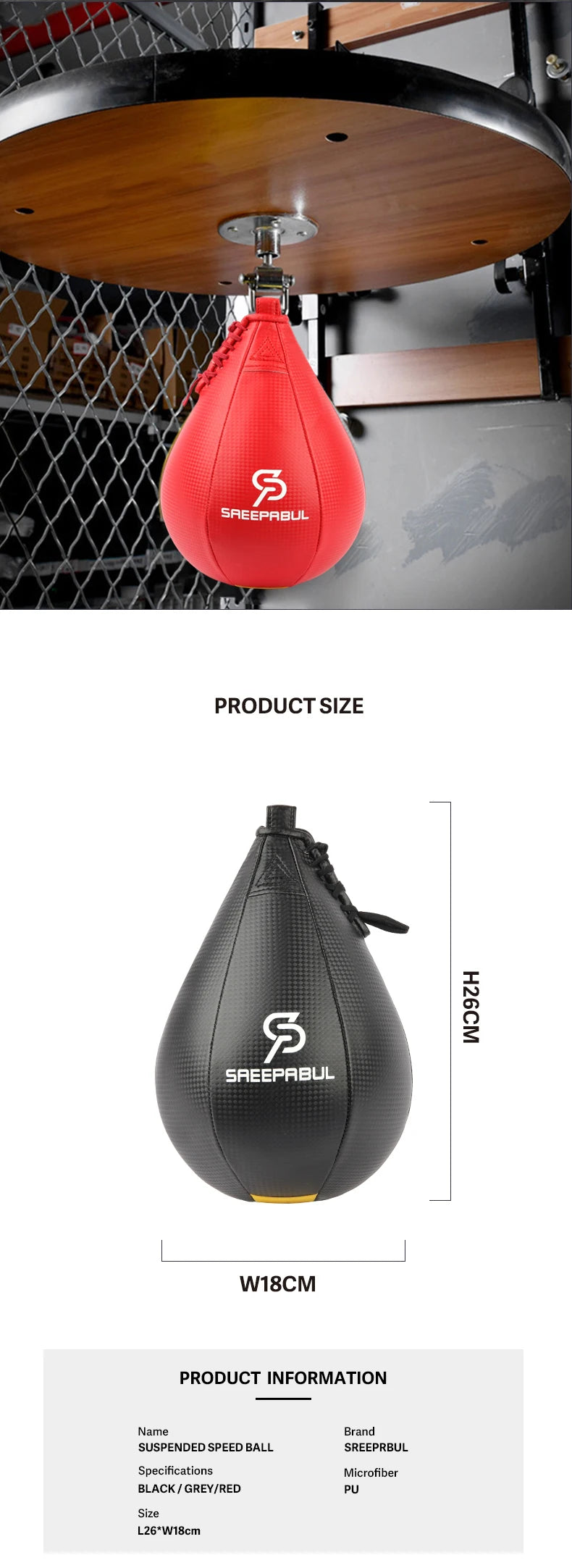 Saco de Boxeo de PU con Forma de Pera | Pelota de Velocidad para Entrenamiento de Muay Thai y Boxeo | Envío Gratis en **FLIPISHOP.COM**