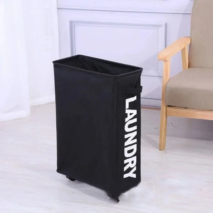 Cesta de ropa sucia con ruedas Organizador de ropa impermeable sobre ruedas Cesta de ropa plegable Caja de almacenamiento de ropa sucia con tapa, Envío 0.00 $.