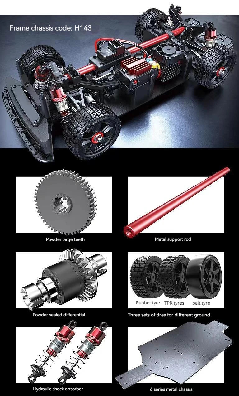 Coche RC sin escobillas 2.4G 1/14 Control remoto 4WD Todoterreno de alta velocidad ESC Vehículo de deriva JuguetesSudadera con capucha gráfica de manga larga con bolsillo canguro.3D, Envío 0.00 $.