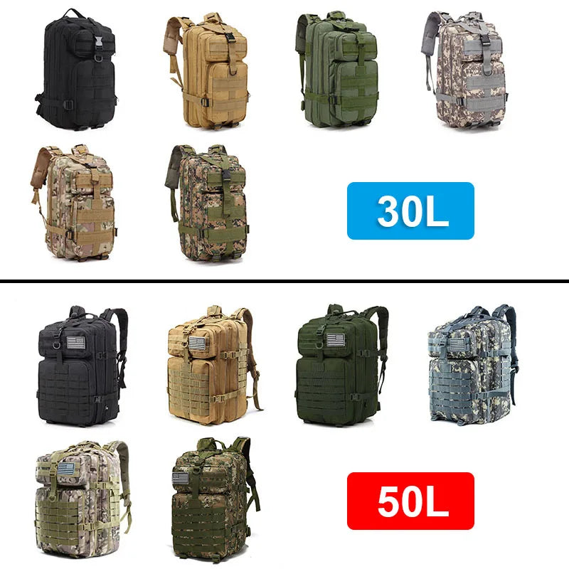 Mochila militar para exteriores de 30 l/50 l, MOLLE, para mujeres y hombres, para senderismo al aire libre, nueva mochila táctica portátil MOLLE 3P, para viajesSudadera con capucha gráfica de manga larga con bolsillo canguro.3D, Envío 0.00 $.