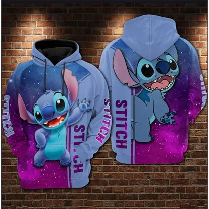 Sudadera con capucha 3D impresa Disney Stitch Galaxy, Regalo Para Amigo, Sudadera con capucha Stitch And Lilo